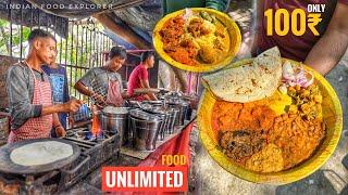 Unlimited Food Only Rs.100/- | Hyderabad | 20 Different Items Available | Street Food India