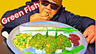 Nga Asangba Thongba Mukbang || Green fish mukbang || manipuri thali #mukbang #manipuri