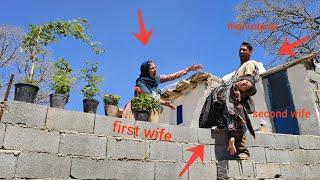 A husband who supports his first wife and fights with his second wife because...