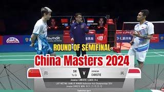 Shi Yu Qi (CHN) vs Jonatan Christei (INA), China Masters 2024 Round Of Semifinal