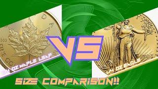 Gold Maple Leaf VS AGE! 1/4 Oz Gold Size Comparison