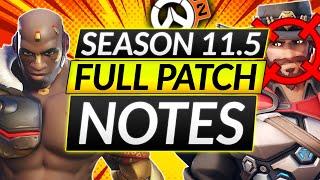 NEW MID SEASON 11 PATCH! - INSANE TANK CHANGES - All Hero Buffs and Nerfs - Overwatch 2 Update Guide