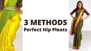 How to PERFECT HIP PLEATS | varamahalakshmi saree draping | saree draping styles | Tia Bhuva