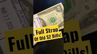 Full Strap Of Old $2 Dollar Bills! #youtubeshorts #two #dollar #bills #$2 #money