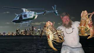 FWC Caught Us with a Boat Load of LOBSTER! *Bully Netting Miami* | Catch, Clean, Cook Lobster Tails