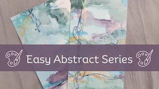 Easy Abstract Watercolor Painting Tutorial, How to Paint a Series Stress Free