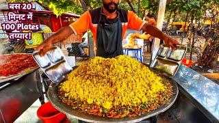 Most Talented Indian Street Food Chef Fastest Making 100 Plates of Pav Bhaji & Tawa Pulao @Kolhapur