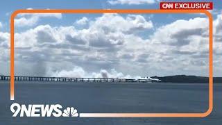 Ukraine: Video of drone strike on Kerch bridge