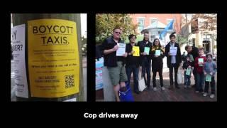 Uber driver ignores police warning and hostile taxi driver. Customer gives EPIC rant