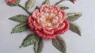 3D Flower Embroidery Satin stitch & Loop stitch