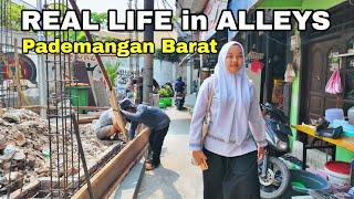 KEHIDUPAN NYATA di GANG WILAYAH PADEMANGAN BARAT, jakarta Utara, Indonesia  walk tour alleys