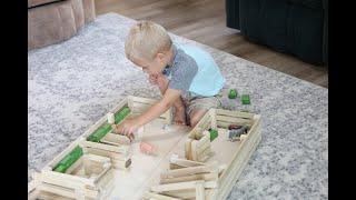 Amish-Made Wooden Folding Stock Yard Farm Toy