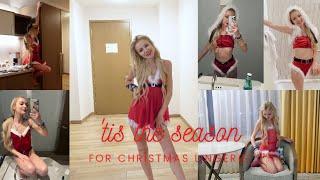  Christmas Lingerie Try-On Haul | Festive & Flirty Holiday Styles 