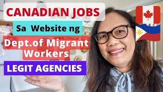 CANADIAN JOBS AVAILABLE AT THE DEPARTMENT OF MIGRANT WORKERS WEBSITE #lifeincanada #buhaycanada