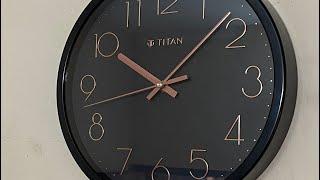 TITAN Contemporary Black Wall Clock with Silent Sweep Technology - 30.8 cm x 30.8 cm (Medium)