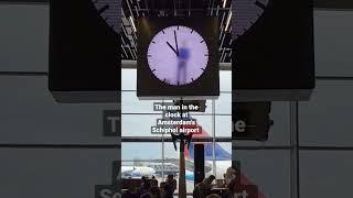 The man in the clock at Amsterdam's Schiphol Airport.