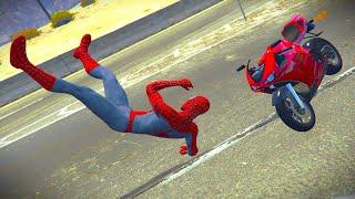 GTA 5 Gameplay - Spiderman Bike Ragdolls | GTA 5 Motorcycle Funny Moments & Fails (Euphoria Physcis)