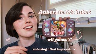 The Anbernic RG Cube ! (unboxing, first impressions, & gameplay) (this thing has wii games ?!)