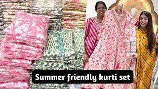 RAKHI COLLECTION STRAIGHT SUMMER FRIENDLY KURTI SETS BIGGEST MANUFACTURER IN COTTON KURTIS