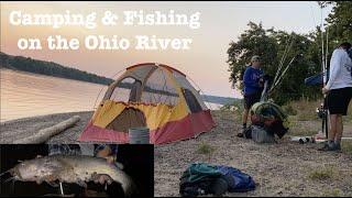 CAMPING & FISHING ON THE OHIO RIVER (2 PB BLUE CATFISH)!