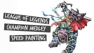 League of Legends Champion Medley Speed Painting | Vivian Wong