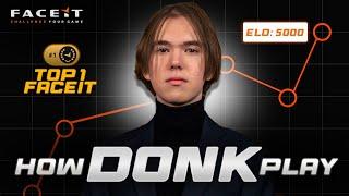 CS2 POV | DONK TOP 1 FACEIT | 4000 ELO Faceit Highlights Match | Voice Comms |