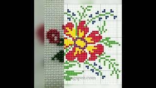 Beautiful flower cross stitch embroidery design