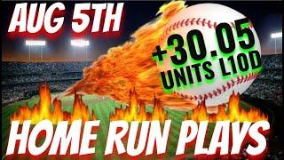 HOME RUN PLAYS for 8/5/24 MLB Bets & Predictions #mlbpredictions  #mlbpicks #mlbbestbets