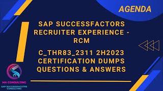 SAP SF Recruiting RCM Latest THR83_2311 2H2023 Certification Exam Questions & Answers Preparation