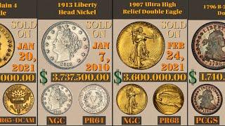 Top 100 Most Valuable US Coins ever sold at auctions