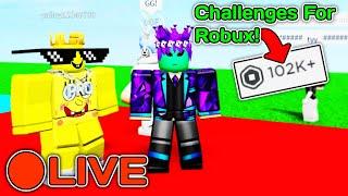 LIVE! ZeDarkAlien CHALLENGES FOR FREE ROBUX! JOIN ME QUICK!