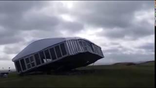 Windy weather knock over half-built marquee