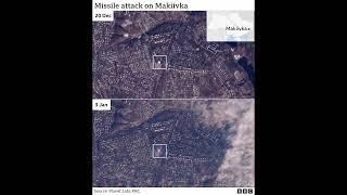 Satellite Image of Makiivka - Before and After Mr. HIMARS Visited