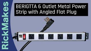 BERIGTTA 6 Outlet Metal Power Strip with Angled Flat Plug