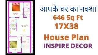 17X38 Building Plan II 646 Sq Ft House Plan II North Facing Home Map II 17X38 Makaan Ka Naksha