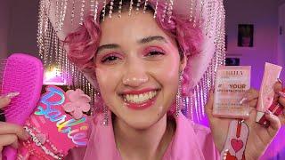 ASMR Friend Gets You Ready for the Barbie Movie  (fast and aggressive, personal attention, grwm)