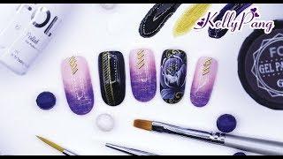 Học nail - Vẽ cọ bản gel, cọ hoa văn gel Xuân phú quý | KellyPang Nail