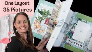 Scrapbook Flip Pages: Coastal Escape Interactive Layout.