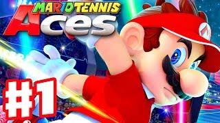 Mario Tennis Aces - Gameplay Walkthrough Part 1 - Bask Ruins! Piranha Plant Forest (Nintendo Switch)