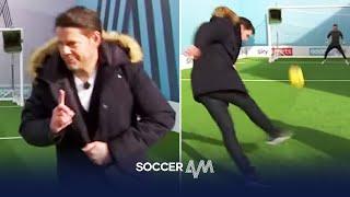 James Beattie NAILS crossbar challenge first time & hits sweet volley | Soccer AM Pro AM