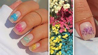 How to Do Russian Manicure? | Real Flowers in Nails | Best Spring Nail Design idea