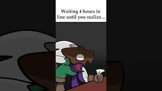 The torture of waiting in line | Bones oc animation meme #comedy #shorts