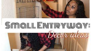 Cheap Small Apartment Entryway Makeover//Decorate with me || Just Jada