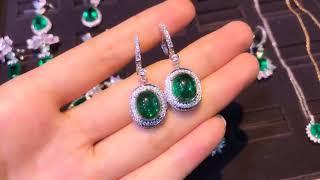 Lab grown Emerald Earring