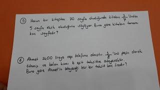 5.sınıf kesir problemleri (Bütünden parçaya, parçadan bütüne doğru) #bulbulogretmen #kesir #problem