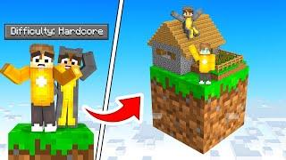 We Started a HARDCORE One Block Minecraft World!