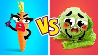 Slim glamorous fruits vs fat shy vegetables. Who is the best? - DOODLAND