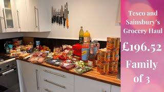 Tesco and Sainsbury's Grocery Haul - UK Famly of 3 Food Shop, Sunday 29th December