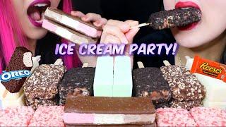 ASMR SOFT ICE CREAM PARTY + ASTRONAUT ICE CREAM 아이스크림 리얼사운드 먹방 アイスクリーム 冰淇淋 Kem cây | Kim&Liz ASMR