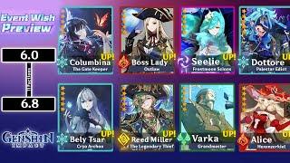 ALL 6.0 - 6.8 NOD-KRAI BANNERS! Varka, Boss Lady, Reed Miller, Alice, Cryo Archon - Genshin Impact